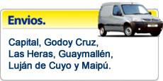 Envios a Mendoza Capital, Godoy Cruz, Las Heras, Guaymallen, Lujan de Cuyo.